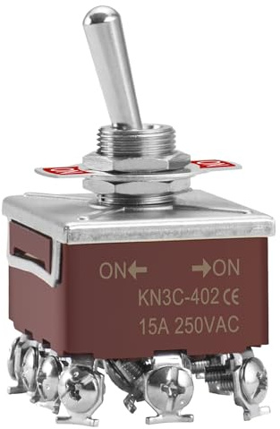 Heschen Metall vippströmbrytare, 4PDT, underhållen, ON/ON 2 position, 15A 250VAC, 10A 380VAC, CE