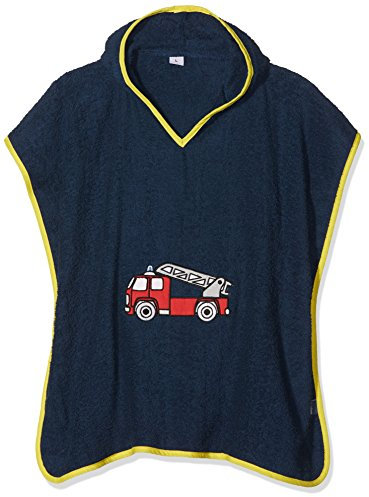 Playshoes Bademantel Handtuch Unisex Kinder,Feuerwehr,L (ab ca. 4 Jahre)