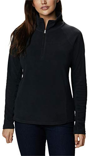 Columbia Mujer Forro polar con media cremallera, Black, S