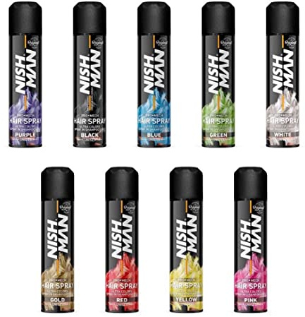 NISHMAN Temporary Hair Colour Spray for Kids, Green 150 ml | Wash Out Hair Dye for Kids | Party Fancy Dress Up Hairspray Boys, Girls (Green)