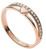 FOSSIL Damenring Drew Hearts To You Edelstahl roségoldfarben, JF034607915