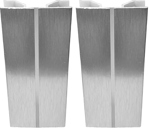 cyclingcolors 2x Jonction de plinthe multiangle en PVC Connecteur Socle Cuisine Raccord Profil, hauteur 80mm finition aluminium brossé