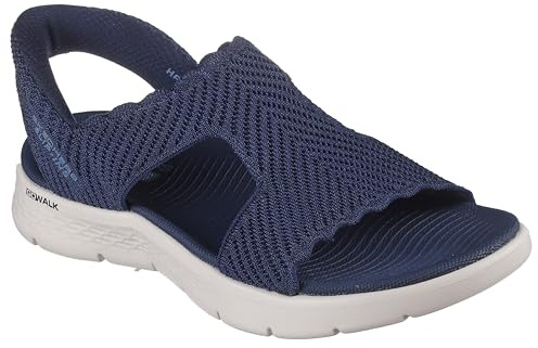Skechers Sandalias Planas con Correa en T para Mujer, Marino, 39 EU