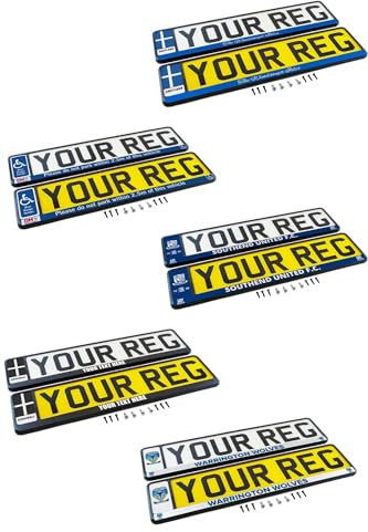 PlatePlus - Number Plates/Number Plate Holder For Car/Van/Trailer - UK Visible System Registration Plate For Car - Registration Plate Holders - Choose Your Own Style - 2D / 3D / 4D