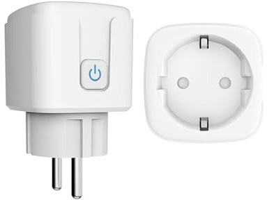 GERUI Presa intelligente WLAN 2,4 GHz, 16ASmart Home WiFi, misurazione del consumo energetico, timer, controllo vocale, programmazione, accesso remoto, funziona per Alexa, per Google Home, per