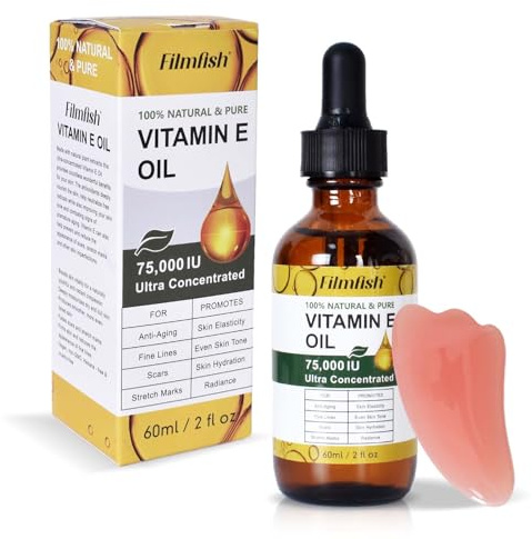 Aceite de Vitamina E Pura 60ml - Aceite Corporal Hidratante Multifunción - Hidratación Intensa, Antienvejecimiento, Reduce Cicatrices y Estrías
