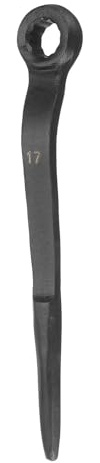 HARFINGTON Single Head Box Wrench 17mm 45# Steel Blackening Metric Striking Wrench Offset Single Head Box End Ring Type Impact Hand Spanner with Pointed Tail for Repair Maintenance, Black