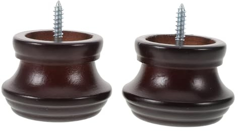 UKCOCO Remates de Barra de Cortina de Madera Maciza Café, Tapas Decorativas Pequeñas para Barra Romana, Accesorio de Decoración para Ventanas, Juego de 2 Piezas, Resistentes y Fáciles