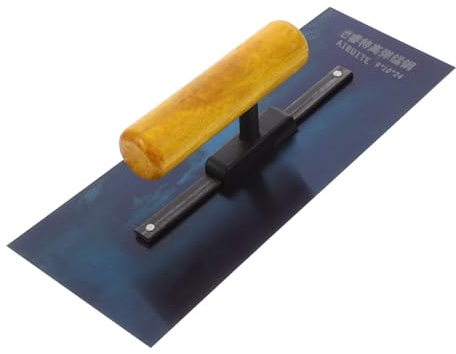 FOMIYES Cazzuola per Finitura Calcestruzzo in Acciaio al Carbonio con Manico in Legno Ergonomico, Utensile Multifunzionale per Intonaco e Cartongesso, Strumento per Lavori di Muratura