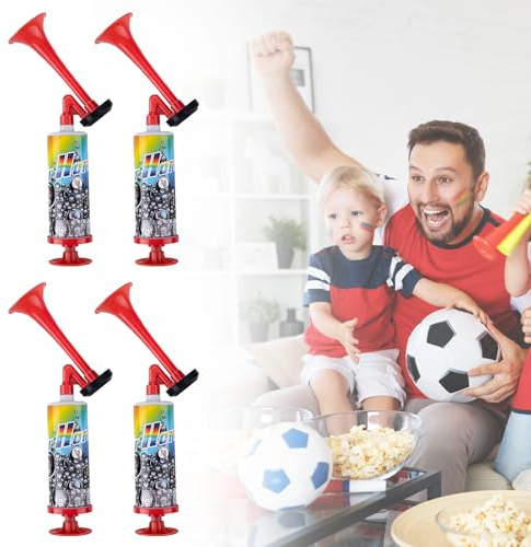 ZHITENG 4 Pièces Corne de Brume Super Fort à Main, Trompette Supporter Air Portable