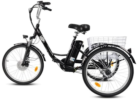M300 El triciclo eléctrico para adultos , equipado con neumáticos de 24 x 2,125, batería extraíble de 36 V y 15 Ah, sistema de tres marchas y siete velocidades, bicicleta eléctrica, triciclo para acam