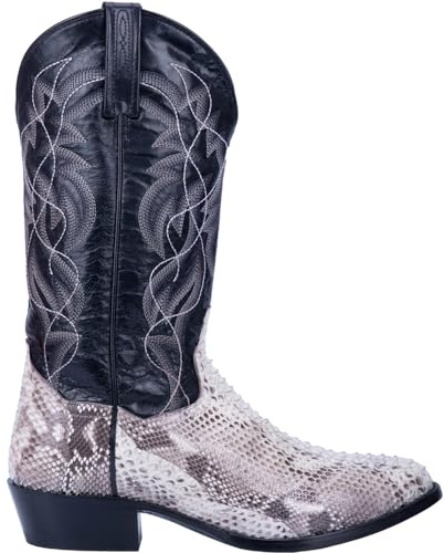 Dan Post Mens Manning Embroidered Pull On Round Toe Dress Boots Mid Calf - Black, Grey - Size 10.5 D
