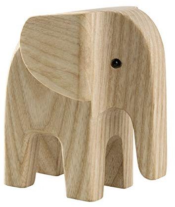 Novoform Design - Baby Elephant - Dekofigur, Holzfigur - Elefant - Eschenholz gebeizt - Maße (LxBxH): 7,5 x 4 x 7,7 cm