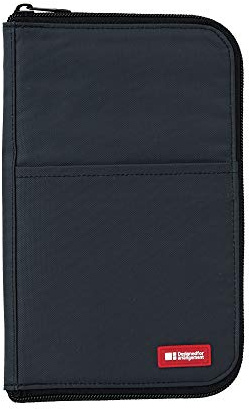 LIHITLAB LAB Slim Pen/Pencil Pouch, Wide, 0.7 × 5.5 × 8.5 Inches, Black (A7653-24)