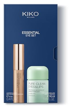 KIKO Milano Essential Eye Set - Set De Maquillaje: 1 Máscara Efecto Pestañas Remodeladas Y 1 Minidesmaquillante Bifásico