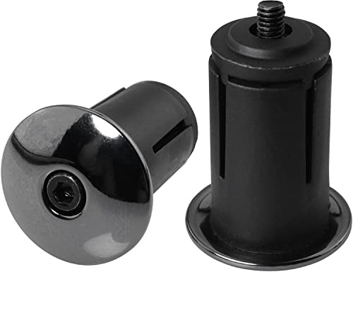 LUORNG 1Pairs Aluminum Alloy Bike Handlebar Bar End Plugs, Road Bicycle Grip, Expanding Adjustable Locking Caps for Mountain Bikes, Handlebars, Electroplating Black