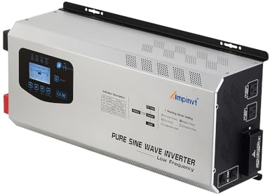 Ampinvt 6000W Peak 18000watts Pure Sine Wave Power Inverter 48V DC to 120/240 VAC Split Phase with Battery AC Charger,Off Grid Low Frequency Solar Inverter