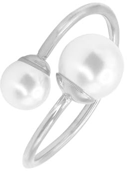 Heideman Ring Damen Carlie aus Edelstahl silber farbend Damenring für Frauen mit Perlen weiß