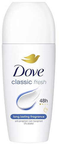 Dove Classic Anti-Perspirant Roll On deodorant with ¼ moisturising cream for 48-hour protection and underarm care 50 ml