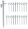 Relaxdays Felsbodenhering 20er Set, Erdanker für Harte Böden, 20 cm, Edelstahl, stabile Bodenanker fürs Camping, Silber