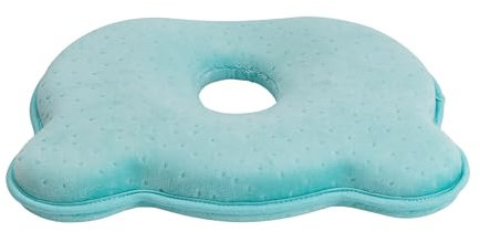 Feuerlos Babykissen Neugeborenes Kissen, Atmungsaktives Babykissen kinderkopfkissen Memory Schaum Gegen Plattkopf und Kopfverformung für 0-12 Monate Neugeborenes (Blau)