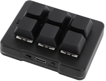 Bewinner 6-Tasten-Gaming-Tastatur, Kabelgebunden, USB, Makro, RGB, Mechanische Gaming-Tastatur, Tragbare, Schlanke Einhandtastatur für, für