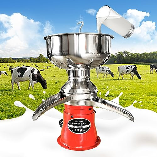 Professional Whipped Cream Dispenser 50l/H Stainless Steel Electric Cream Separator,Professional Cream Skimming Machine for Dairy Processing Plant with 8l Milk Bowl,2in1 Skimming Milk/Cream