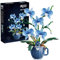 Blue Orchid Flower Building Blocks Set, Coffee Cup Artificial Flower Plant Toys Building Kit, Botanical Collection Model for Home Décor, Great Gift for Birthday and Anniversary for Her and Him(3004)