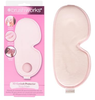 Brushworks 3D Eyelash Protector Sleep Mask – Pressure-Free Eye Mask for Lash Extensions, Full Blackout, Adjustable Strap, Travel-Friendly, Soft & Comfortable Nighttime Mask for Restful Sleep
