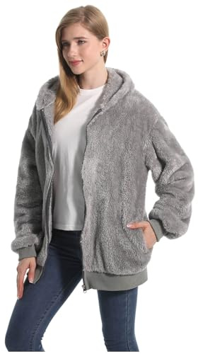 FELOVE Cremallera Chaqueta Corta de Invierno.Forro de Felpa Suave.Cómodo Jersey de otoño.Ropa Informal de Abrigo