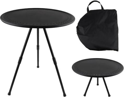 dellyy Camping Tisch Mini Faltbarer 38cm Klappbar Ausziehbarer Campingtisch Mini|Picknicktisch Outdoor Klein|Tragbarer Tisch Ultraleicht|Gartentisch Wetterfest Rund, für Strände, BBQs, Partys