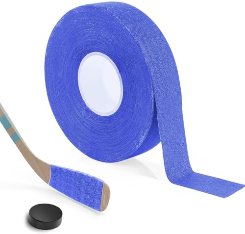 Udbrud Cinta adhesiva para raqueta, 25 m × 25 mm, para deportes de hockey sobre hielo, hockey, antideslizante, autoadhesiva, para raquetas de bádminton, palos de golf, raquetas de tenis (azul)
