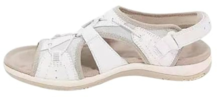 ARGELAN Sandali da donna senza lacci, comodi, con punta aperta, supporto per arco plantare, comodi, leggeri, estivi, camminate, trekking, estate, spiaggia, bianco, 38 EU