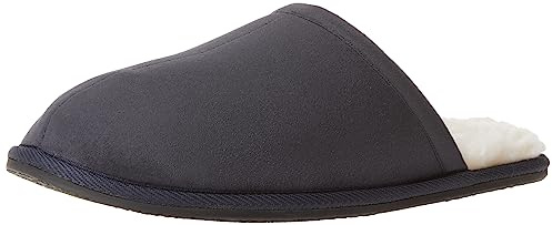 Amazon Essentials Pantofole Comode Uomo, Blu Marino Micro Scamosciato, 47 EU