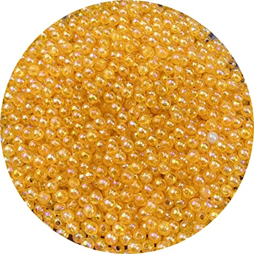 1500 Pcs 4mm Acrylic Round Beads AB Colors Round Spacer Beads for Earring Bracelet Necklace Key Chains Jewelry DIY Craft Making (Orange AB)