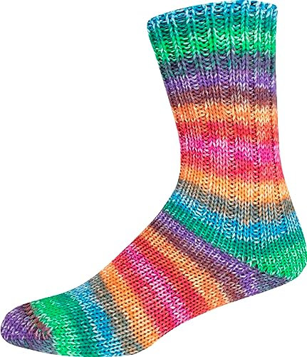 ONline Supersocke 6-Fach 150g Sort. 349 Merino Color 2915 - pink/orange/rot/blau/grün
