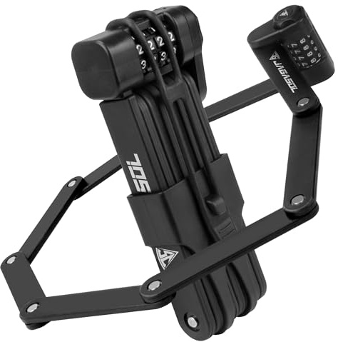 Compact Folding Bike Lock Compact Lightweight High Security Anti-Theft Bicycle Lock 43.31inch with Combination Lock for Bikes or Scooters