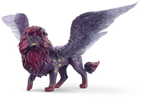 SCHLEICH Bayala - 5 Glow in the Dark Moon Lion Toy - Unique Portable Glowing Night Light Animal Figurine - Imaginative Play Fantasy Action Figure with Movable Wings - Toys for Kids Ages 5+ | 70837