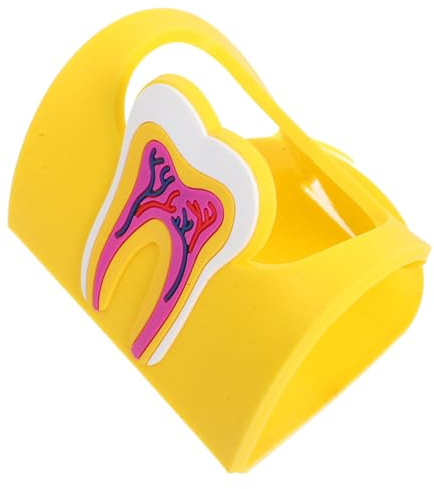 HOMSFOU Porte-cartes Pratique de Bureau en Dent Forme Visite Caoutchouc Jaune Facile à Utiliser et pour Cabinet Dentaire et Département