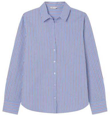 Springfield Nueva Camisa De Estructura con Bordado De Árboles, Azul, 36