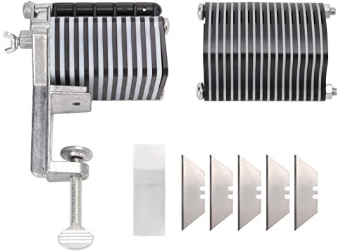 Cortador de tiras de cuero, mesa de cuero Máquina de cuero Manual de alimentación herramienta de corte de encaje para cinturones de tiras de trenzas flecas encaje