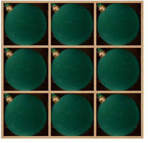 DN DECONATION 9 Weihnachtskugeln 8cm, Grüne Flockung Christbaumkugeln Kunststoff, Shatterproof Weihnachtsbaumschmuck Set für Weihnachtsbaum Deko, Elegante Winterdekoration für Zuhause