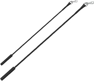 1 Pair Metal Curtain Draw Rods 11mm Black Curtain Pull Rods (125cm)