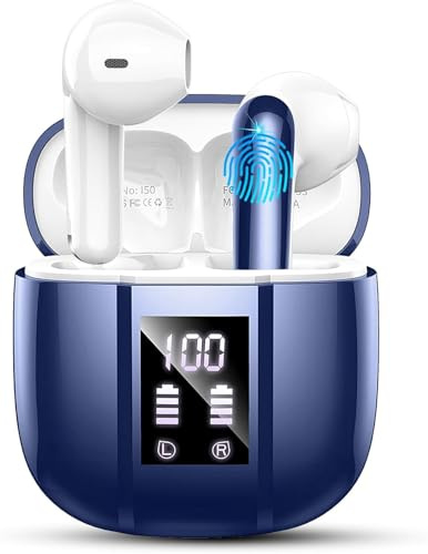 Cuffie Bluetooth 5.4, 2025 Auricolari Bluetooth 6D Stereo Cuffie Wireless In Ear con 4 ENC Mic, Cuffie Senza Fili Cancellazione Rumore 30Ore Cuffiette Sport Ear buds IP7 Impermeabili Headphones