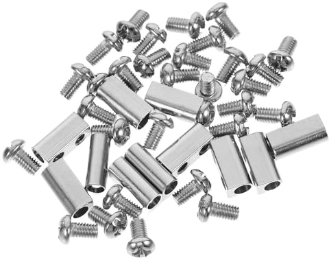 HOMSFOU Lot de 30 Pinces Suspendre en Acier Inoxydable 3 MM Supports de Câble Métalliques pour Fixation de Luminaires Clips à Double Trou Réglables pour Installation Stable en Intérieur