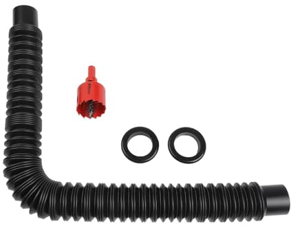Vilgftyiet Kit di connettori per barile pioggia con tubo estensibile regolabile (15-80 cm), guarnizioni impermeabili e punta da trapano per espansione del sistema di accumulo dell'acqua fai da te
