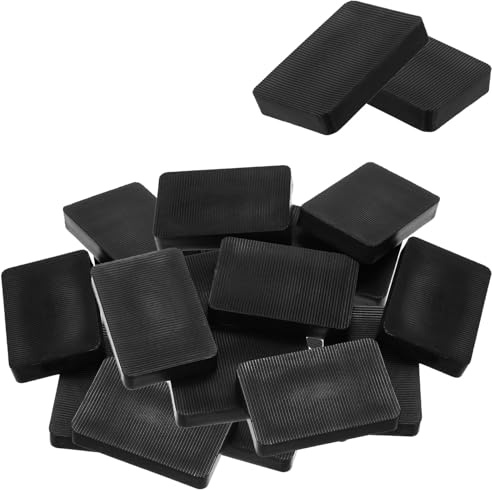 30 Piezas Cuñas Planas de Plástico, Separadores de Plastico, 60 x 40 x 10 mm Cuñas Nivelar Patas de Muebles de Plástico, Espaciadores de Acristalamiento de Ventanas, para exteriores, tarimas, Negro