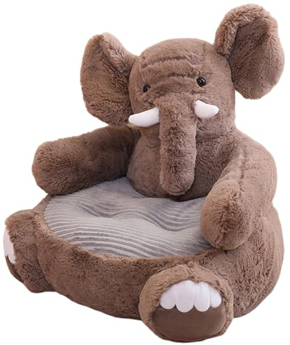 Veesper Barnsoffa 50 x 50 x 45 cm plysch elefant fåtölj söt djur tecknad småbarn soffa lekstol mjuk mysssoffa för baby sovrum möbler heminredning