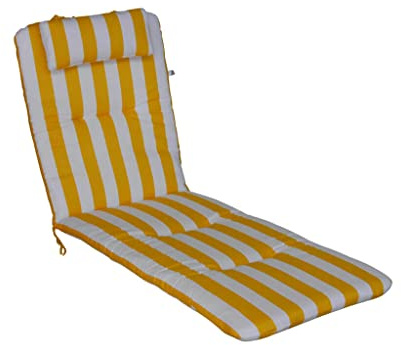 Angerer liggdyna med huvudkudde design blockränder 190 x 60 x 6 cm GUL