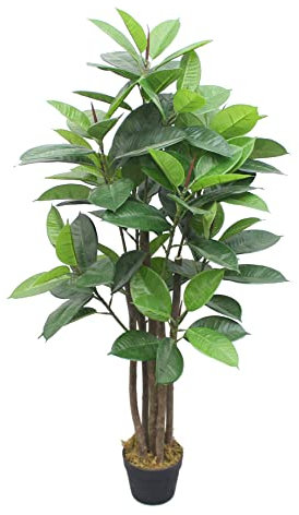 Kunstpflanze im Blumentopf 120 cm - Gummibaum - Künstliche Deko Pflanze - Kunst Blume Zimmerpflanze Baum